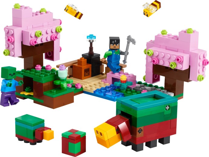 Set LEGO Minecraft 21260 Grădina cu cireși înfloriți