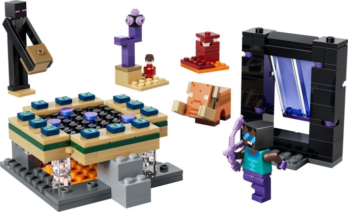 Set LEGO Minecraft 21584 Călătorie prin portalurile Nether și End