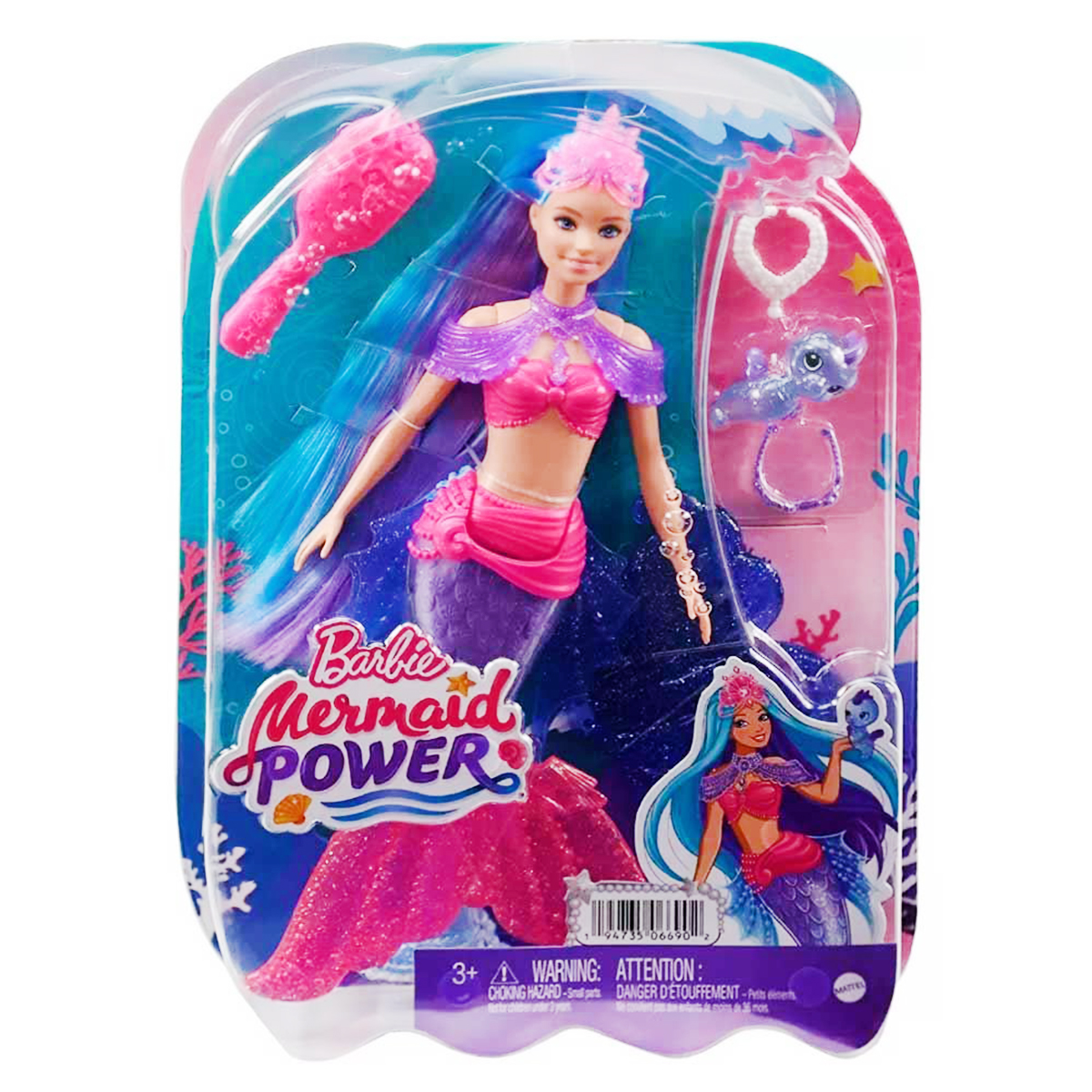 Papusa Barbie Mermaid Power, Sirena cu accesorii