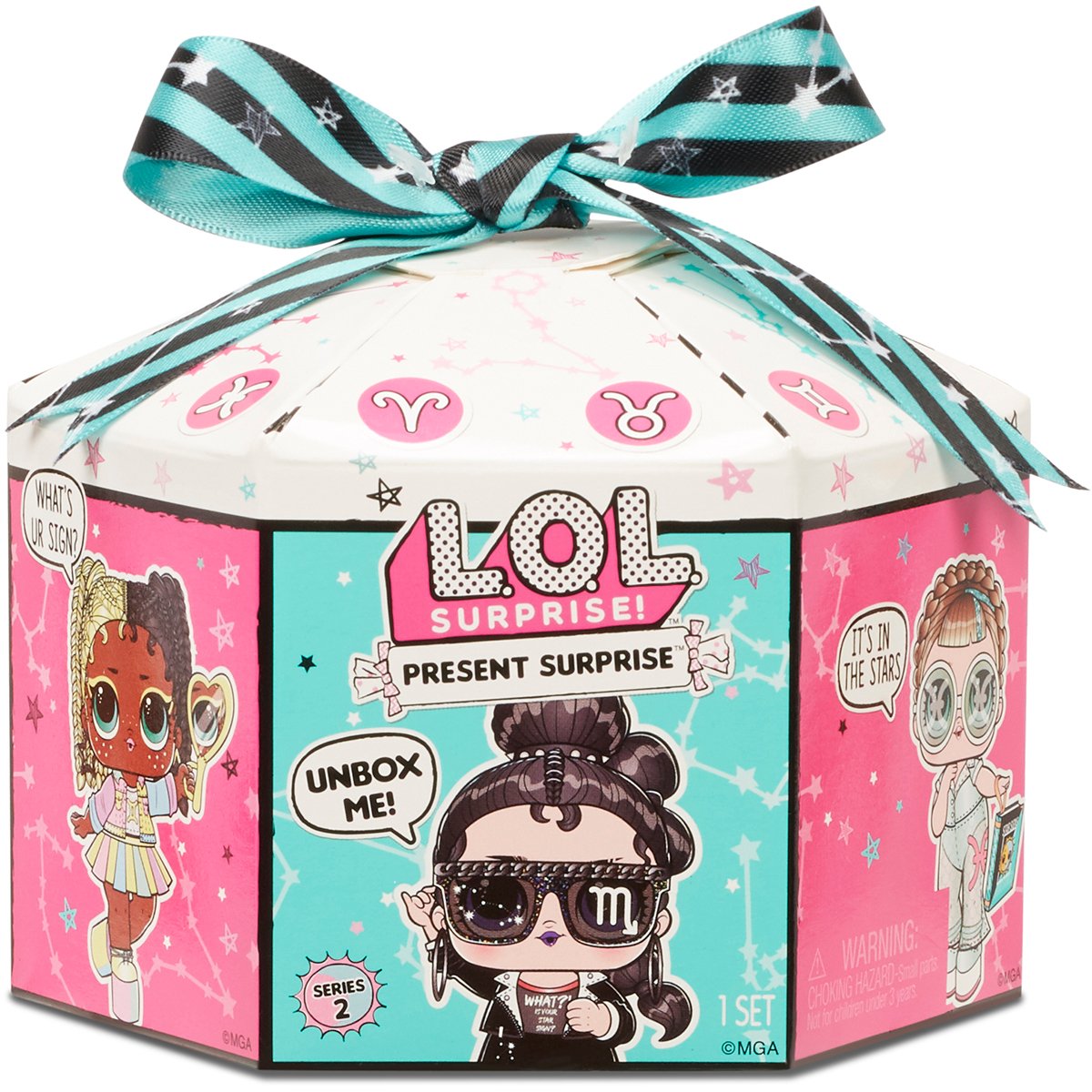 Papusa LOL Surprise, Present Surprise S2, Glitter Shimmer Star, 8 Surprize