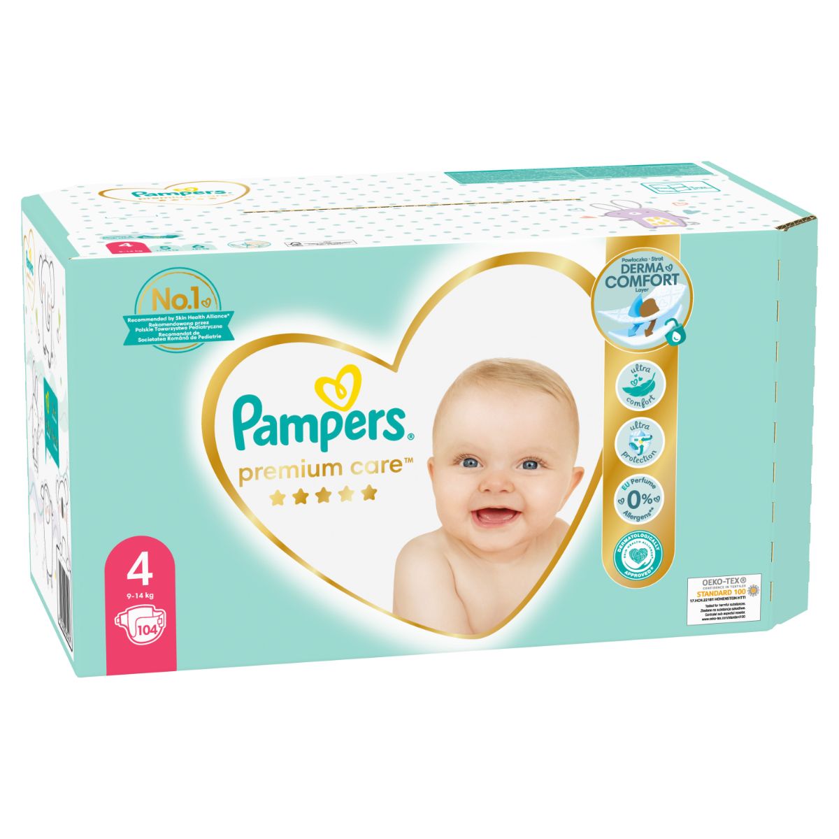Scutece Premium Care 4, Pampers, 9-14 kg, 104 buc