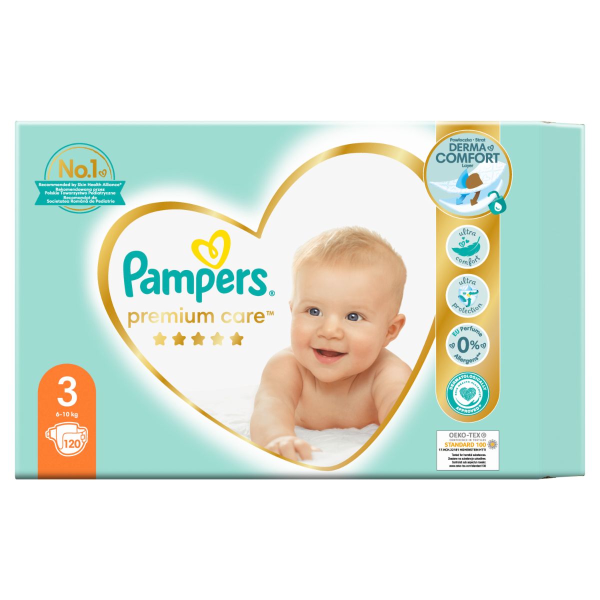 Scutece Premium Care 3, Pampers, 6-10 kg, 120 buc