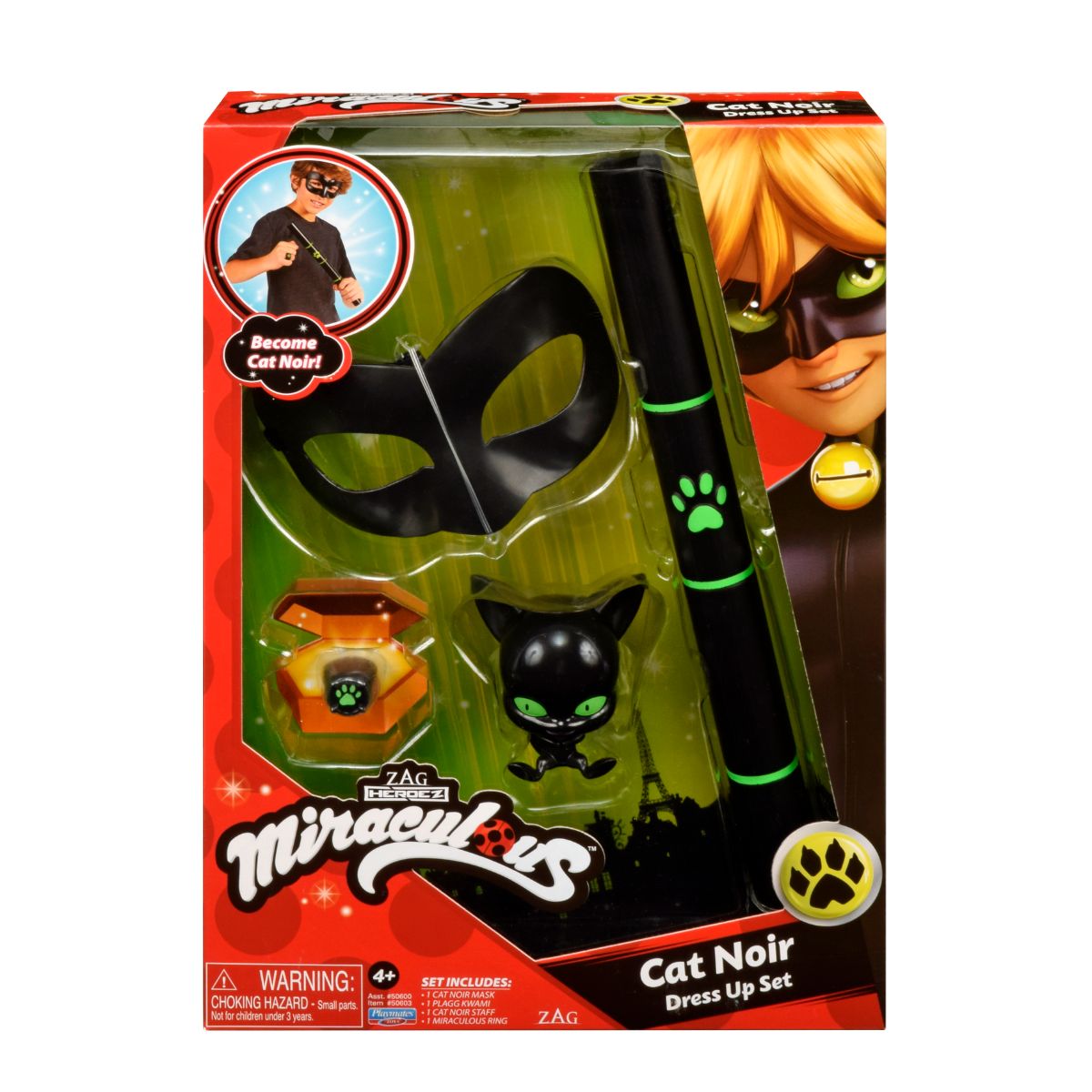 Set masca si accesorii Miraculous, Cat Noir