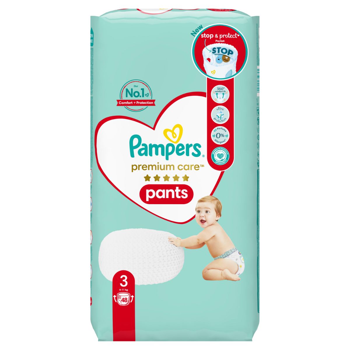 Scutece Pampers 3 Premium Care Chilotel, 6-11 kg, 48 buc