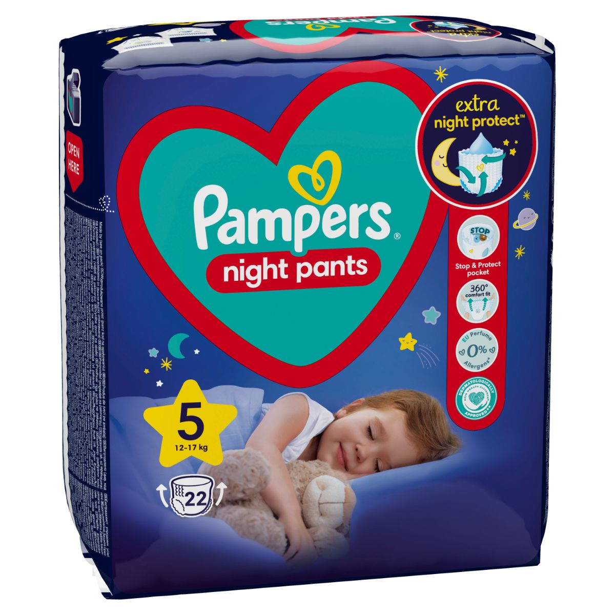 Scutece Pampers 5 Chilotel, de noapte 12-17 kg, 22 buc
