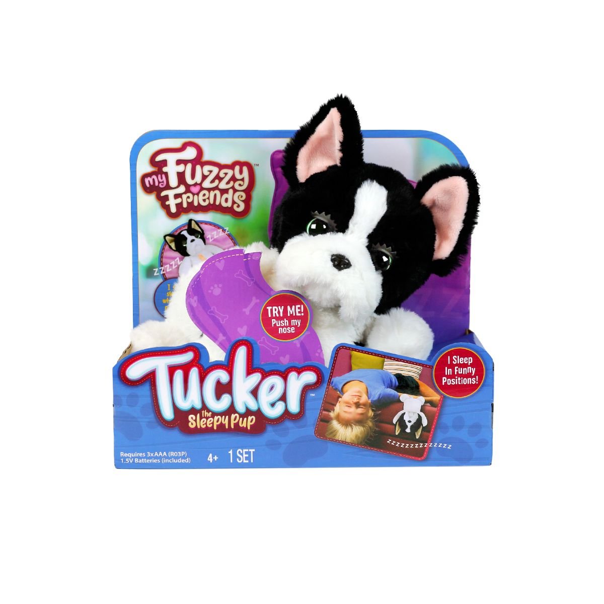 Jucarie de plus interactiva, My Fuzzy Friends, Tucker Sleepy Puppy