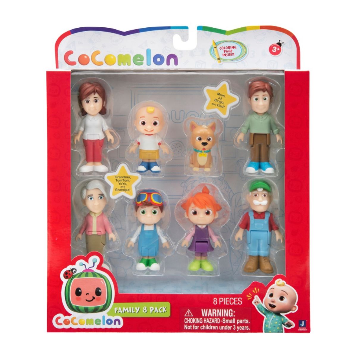 Set 8 figurine articulate, Cocomelon, Family, 7 cm