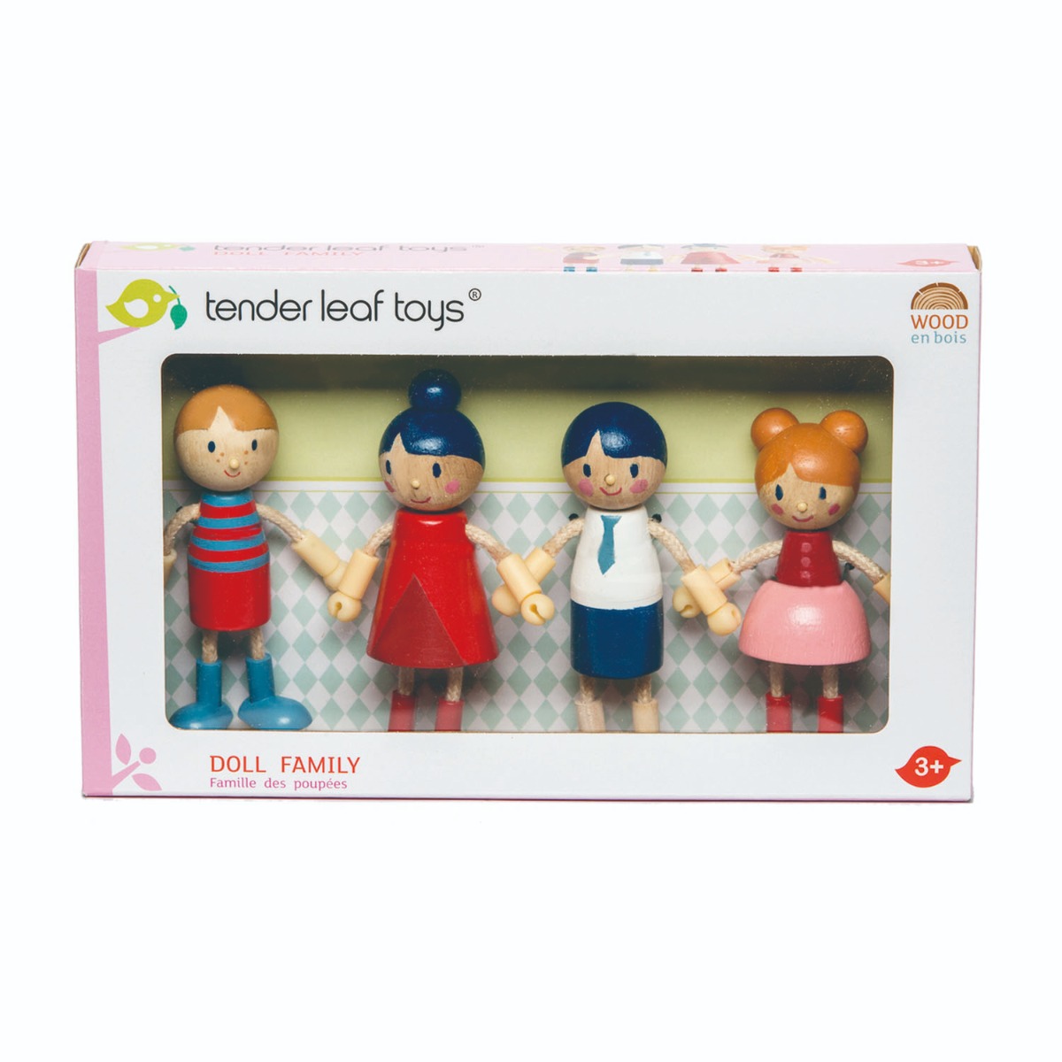 Set 4 figurine din lemn, Tender Leaf Toys, Familia Doll