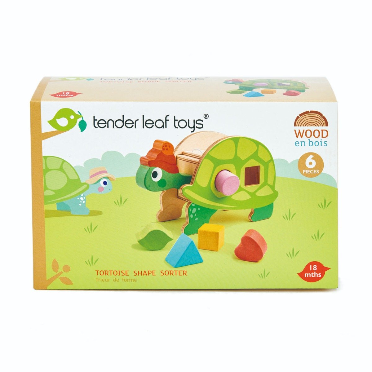Broasca testoasa didactica din lemn,Tender Leaf Toys, 6 piese