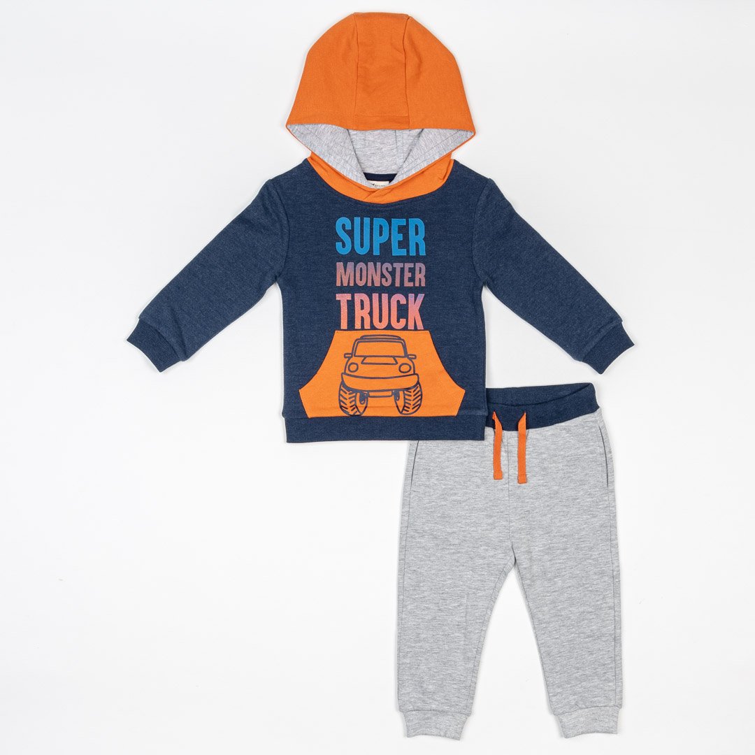 Set hanorac cu gluga si pantaloni lungi sport, Zippy