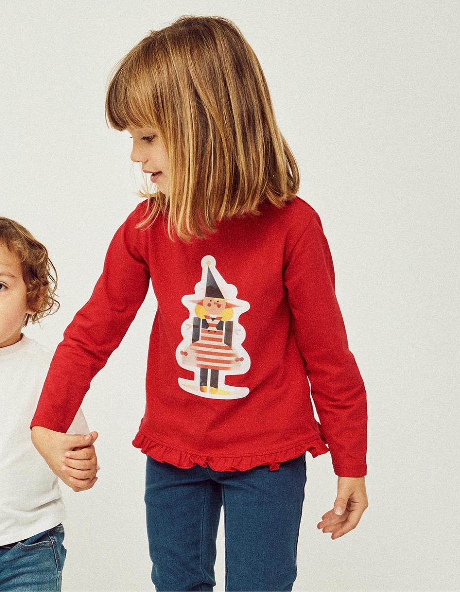 Tricou cu maneca lunga, Zippy, Christmas, Rosu