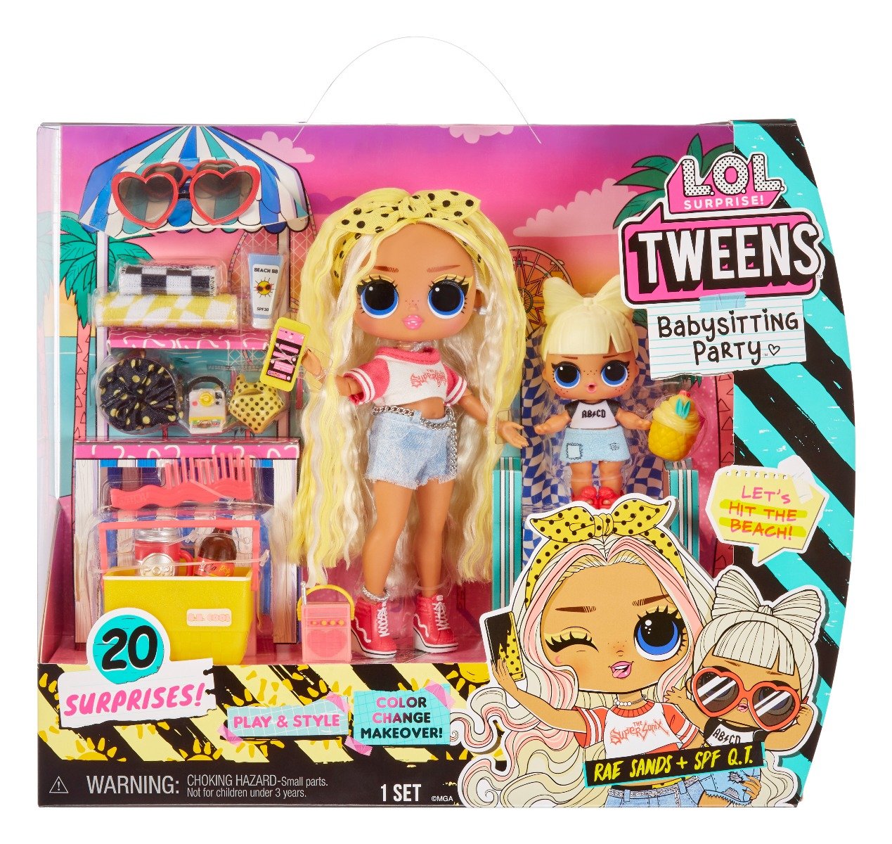 LOL Surprise Tweens Babysitting, Beach Party cu 2 Papusi LOL si 20 de surprize, 580492EUC