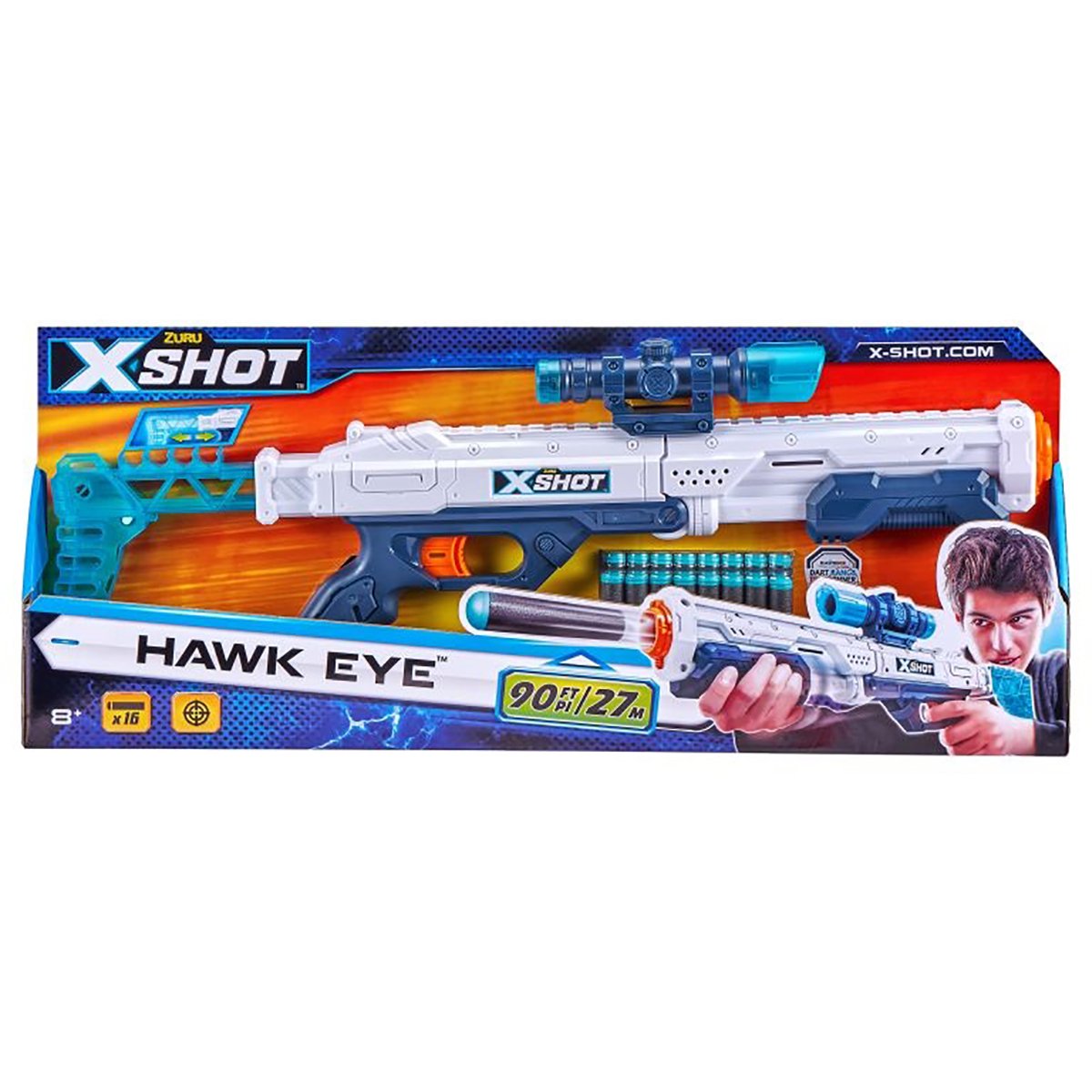 Blaster X-Shot Excel Hawk Eye, 16 proiectile