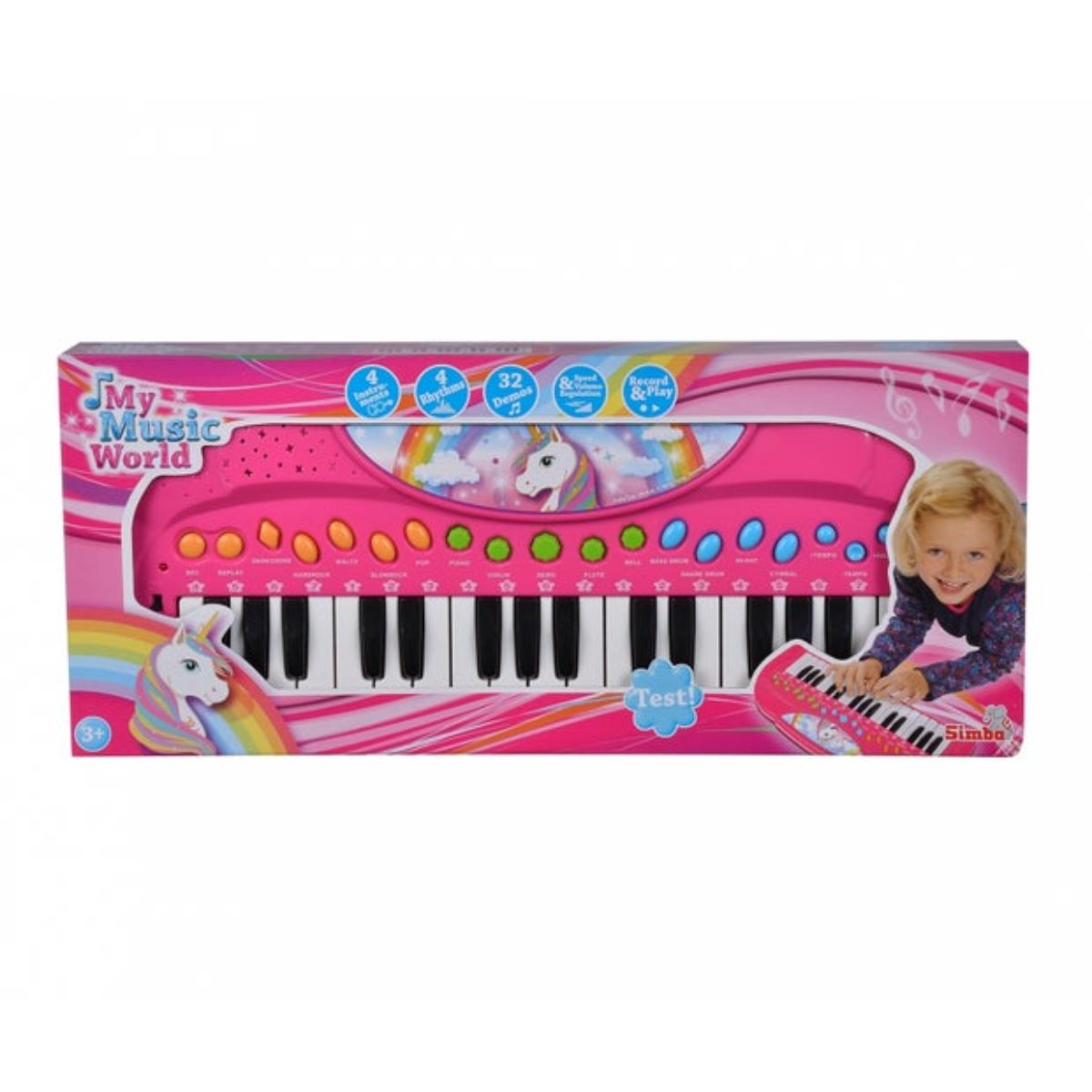Orga muzicala, My Music World, cu 32 de clape si model cu unicorn