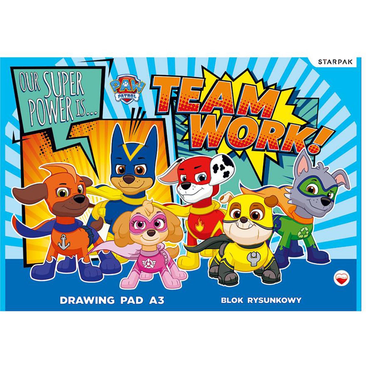 Bloc de desen A3 Starpak, Paw Patrol, 20 pagini