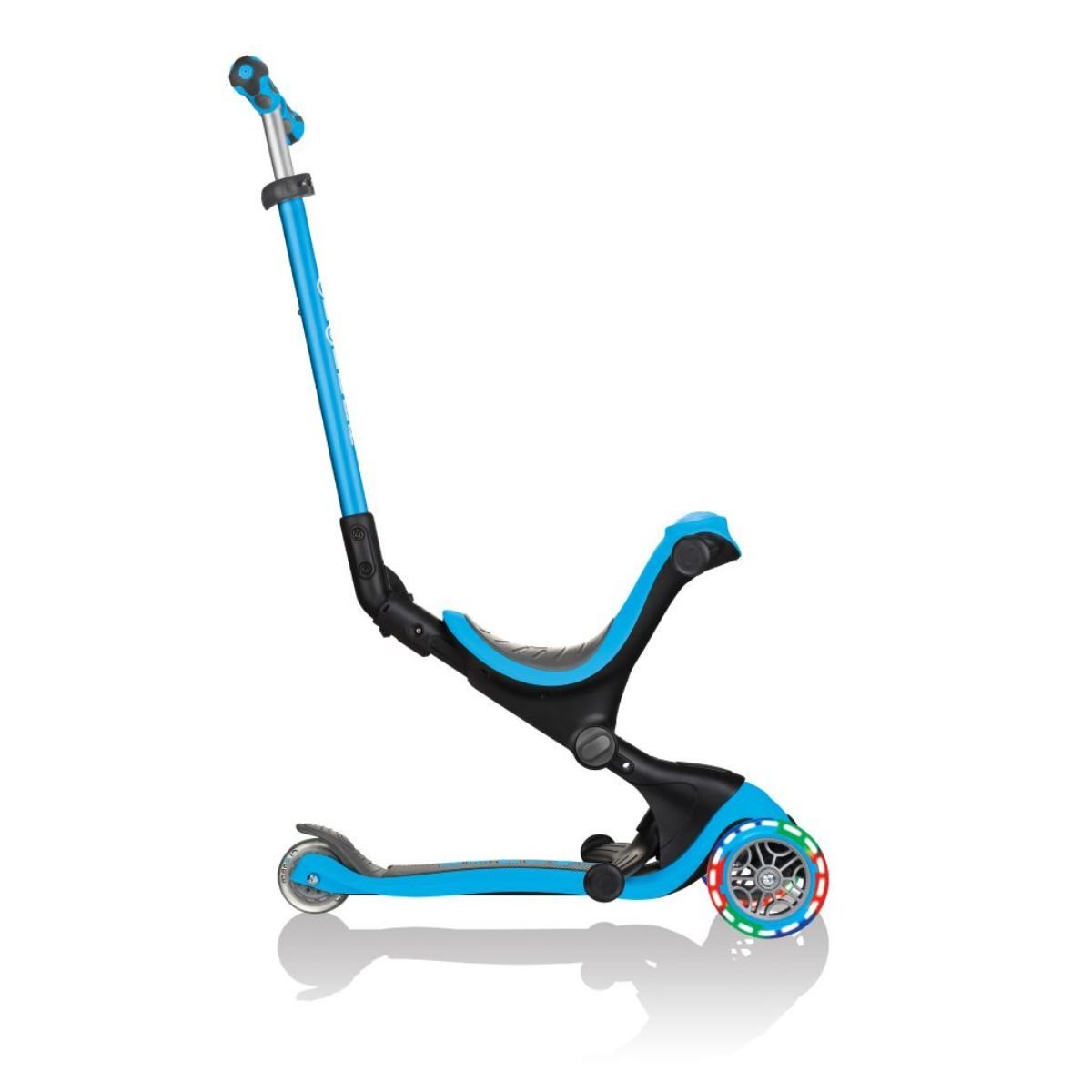 Trotineta copii, Globber, Go-Up, 4 in 1, Deluxe Lights, albastru