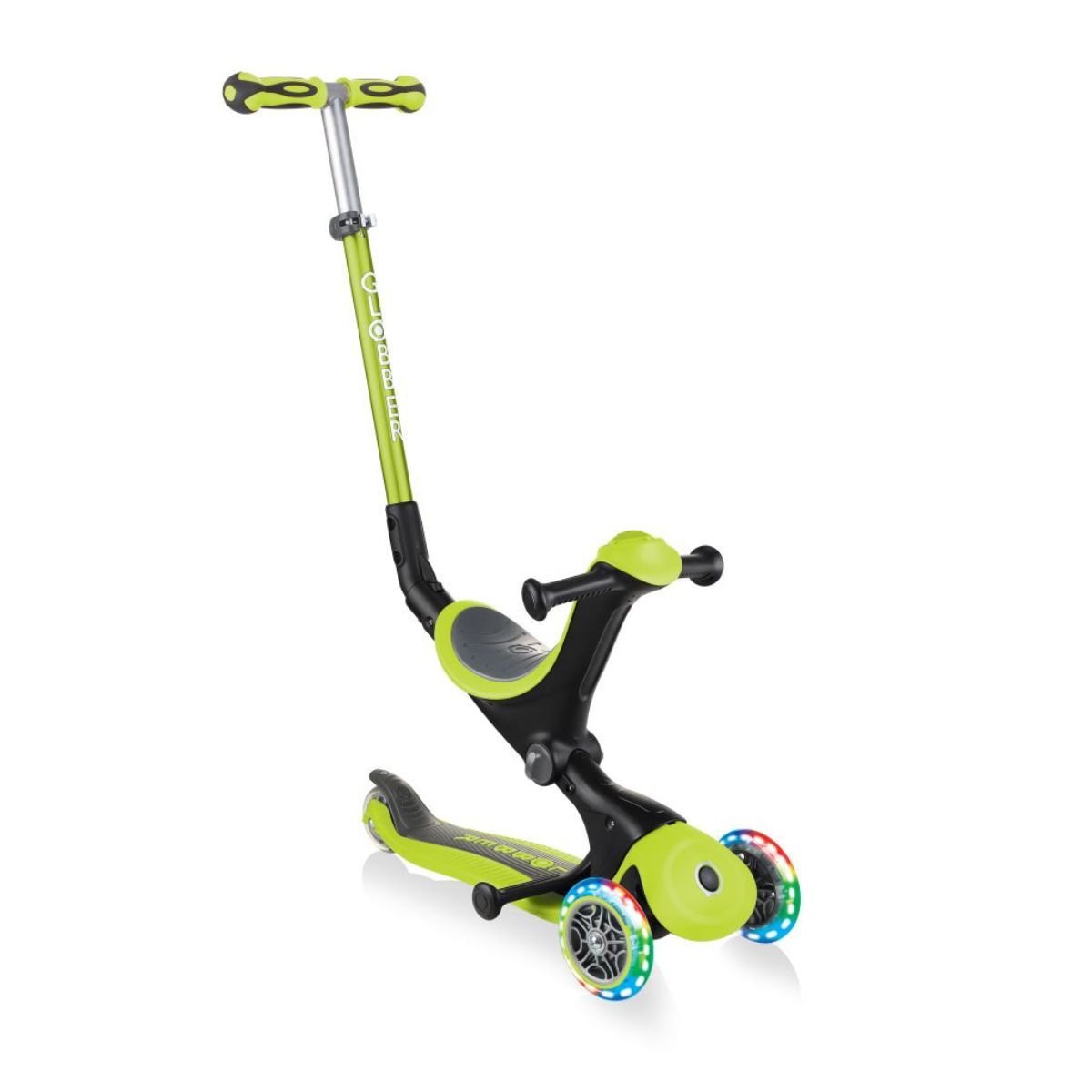 Trotineta copii, Globber, Go-Up, 4 in 1, Deluxe Lights, verde