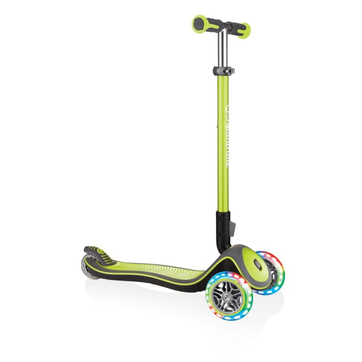 Trotineta copii, Globber Elite Deluxe Lights, pliabila, verde