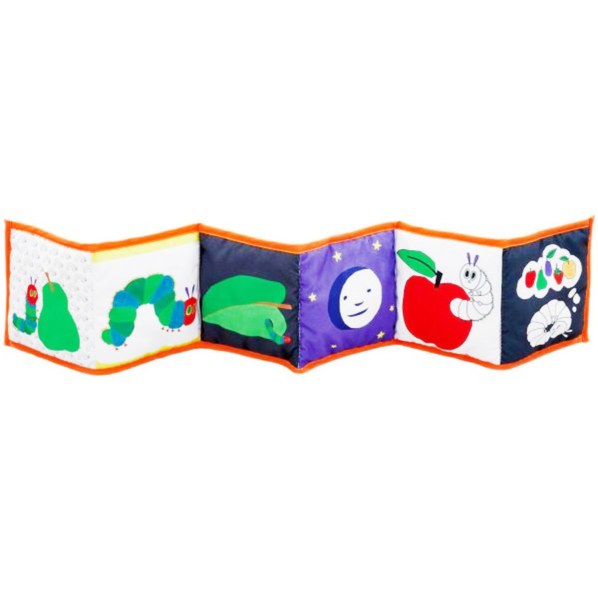 Jucarie textila Tiny Very Hungry Caterpillar, Rainbow Designs, cu doua fete