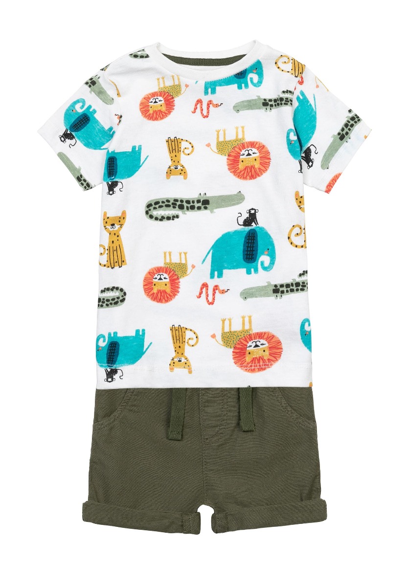 Set tricou si pantaloni scurti, Minoti, Animals