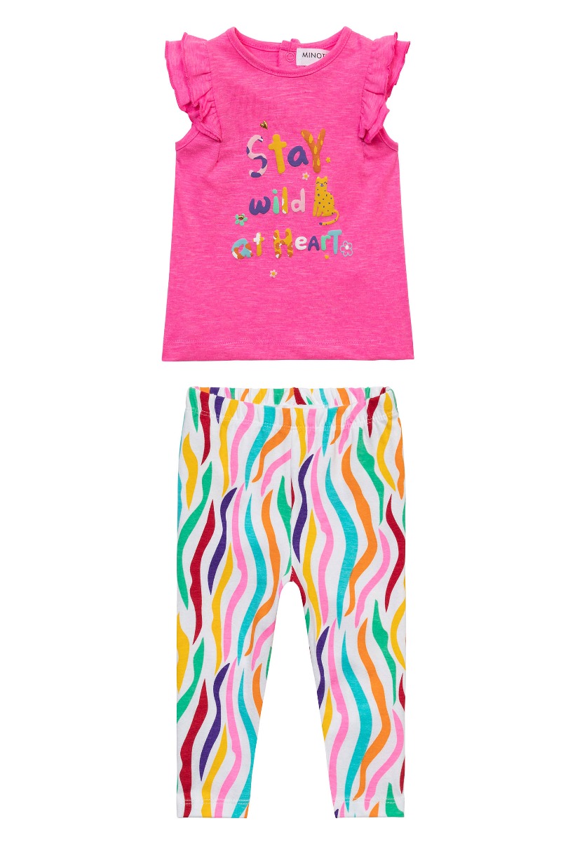 Set tricou cu volanase si colanti, Minoti, Stay Wild
