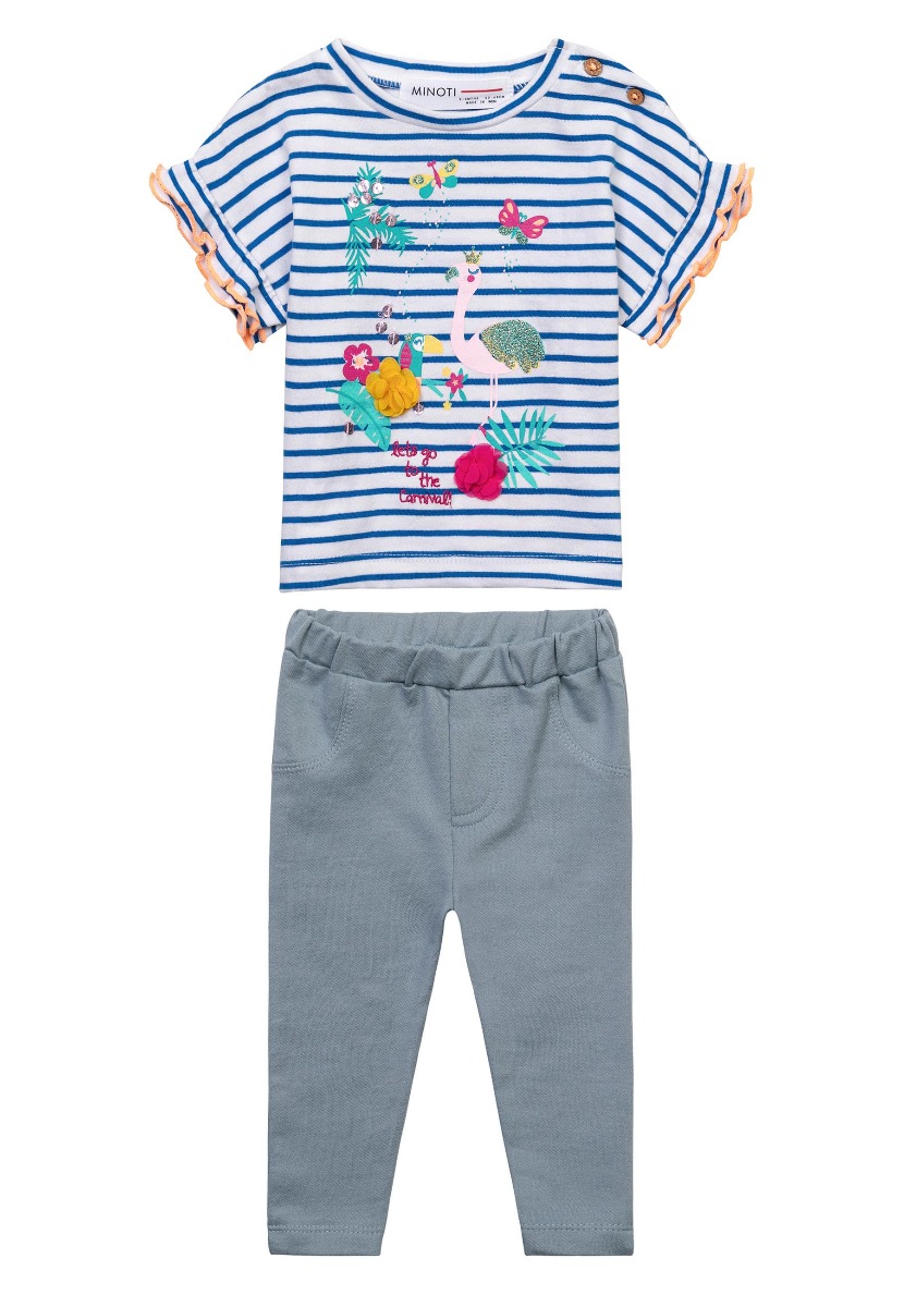 Set tricou cu volanase si colanti, Minoti, Carnival, Albastru
