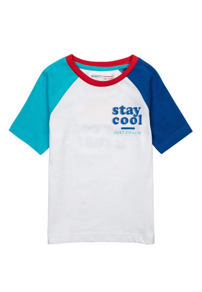 Tricou cu maneca scurta, Minoti, Stay Cool, Alb