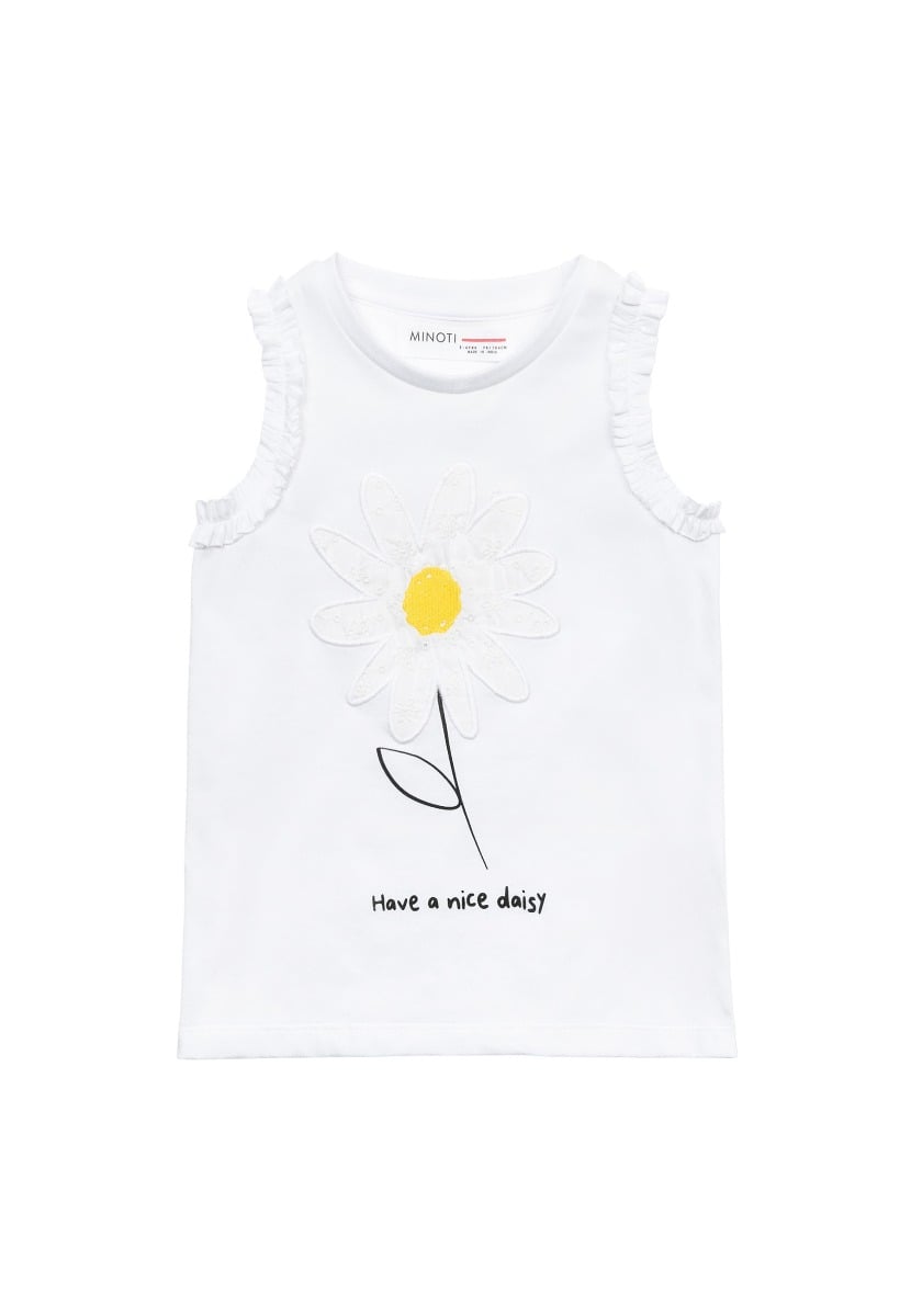 Top cu volanase, Minoti, Have a nice daisy, Alb