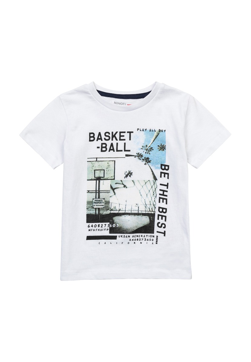 Tricou cu maneca scurta, Minoti, Basket-Ball, Alb