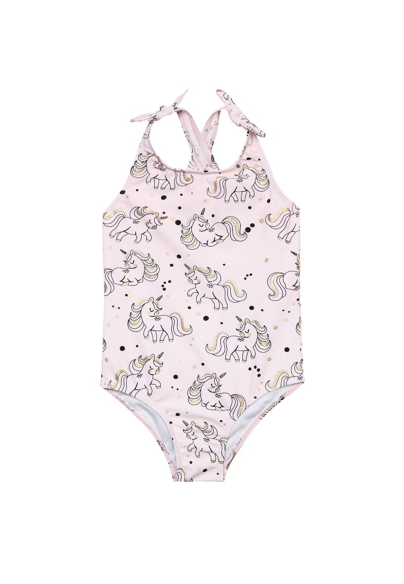 Costum de baie intreg cu unicorni, Minoti, roz