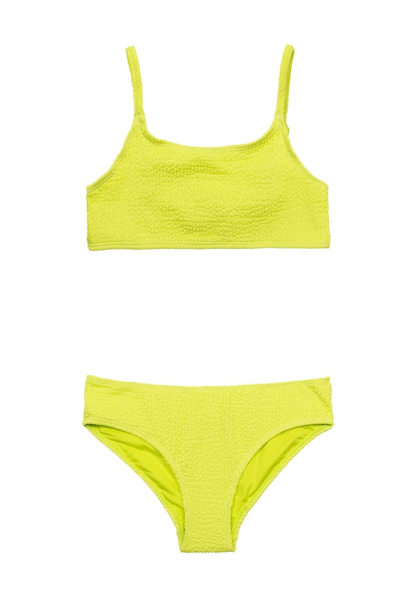 Costum de baie din doua piese, creponat, Minoti, verde