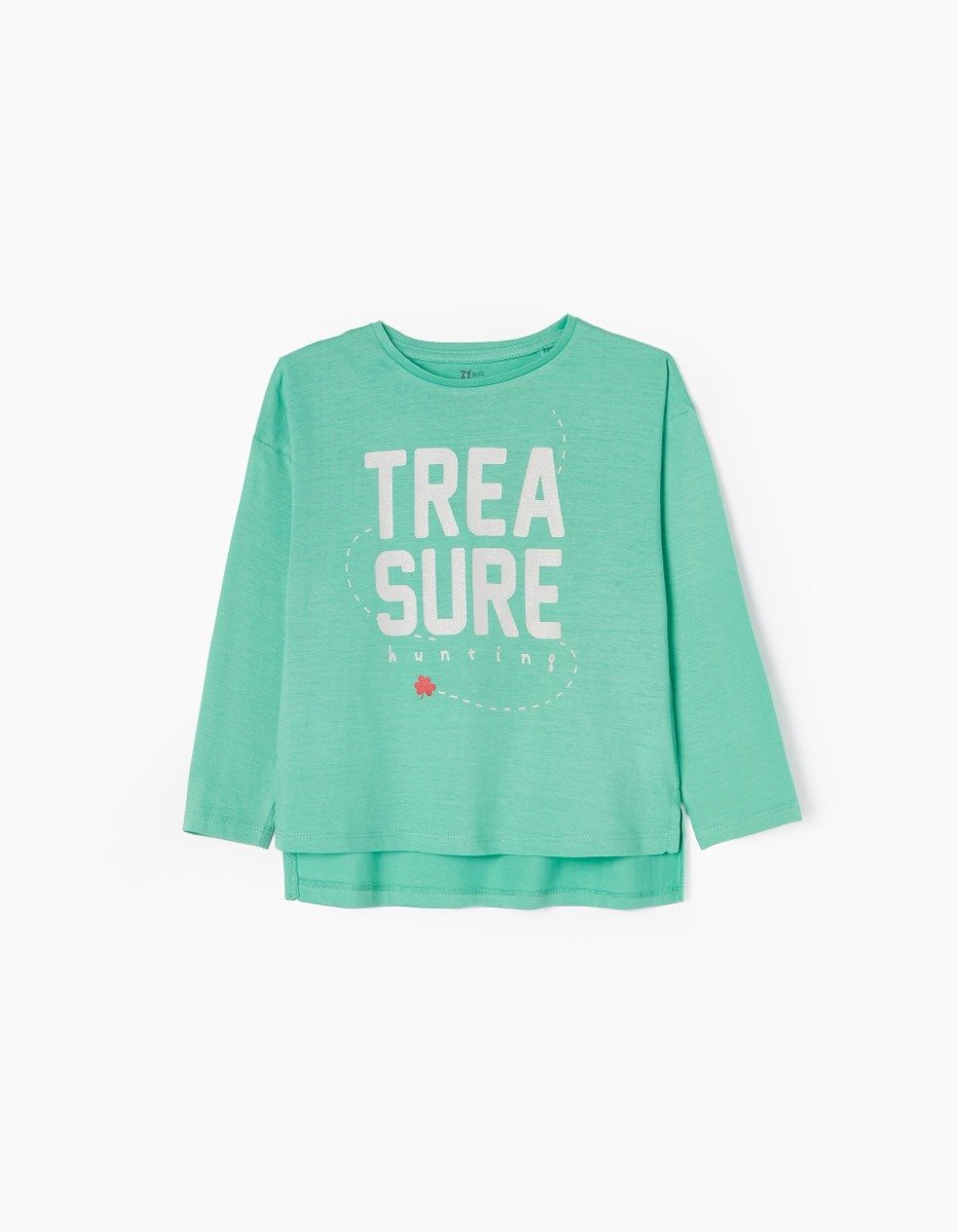 Tricou cu maneca lunga, Zippy, Treasure, Verde