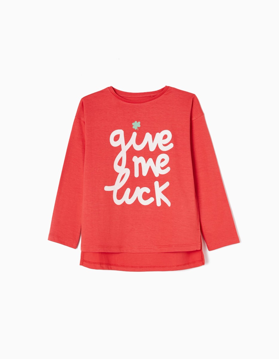 Tricou cu maneca lunga, Zippy, Give Me Luck, Rosu