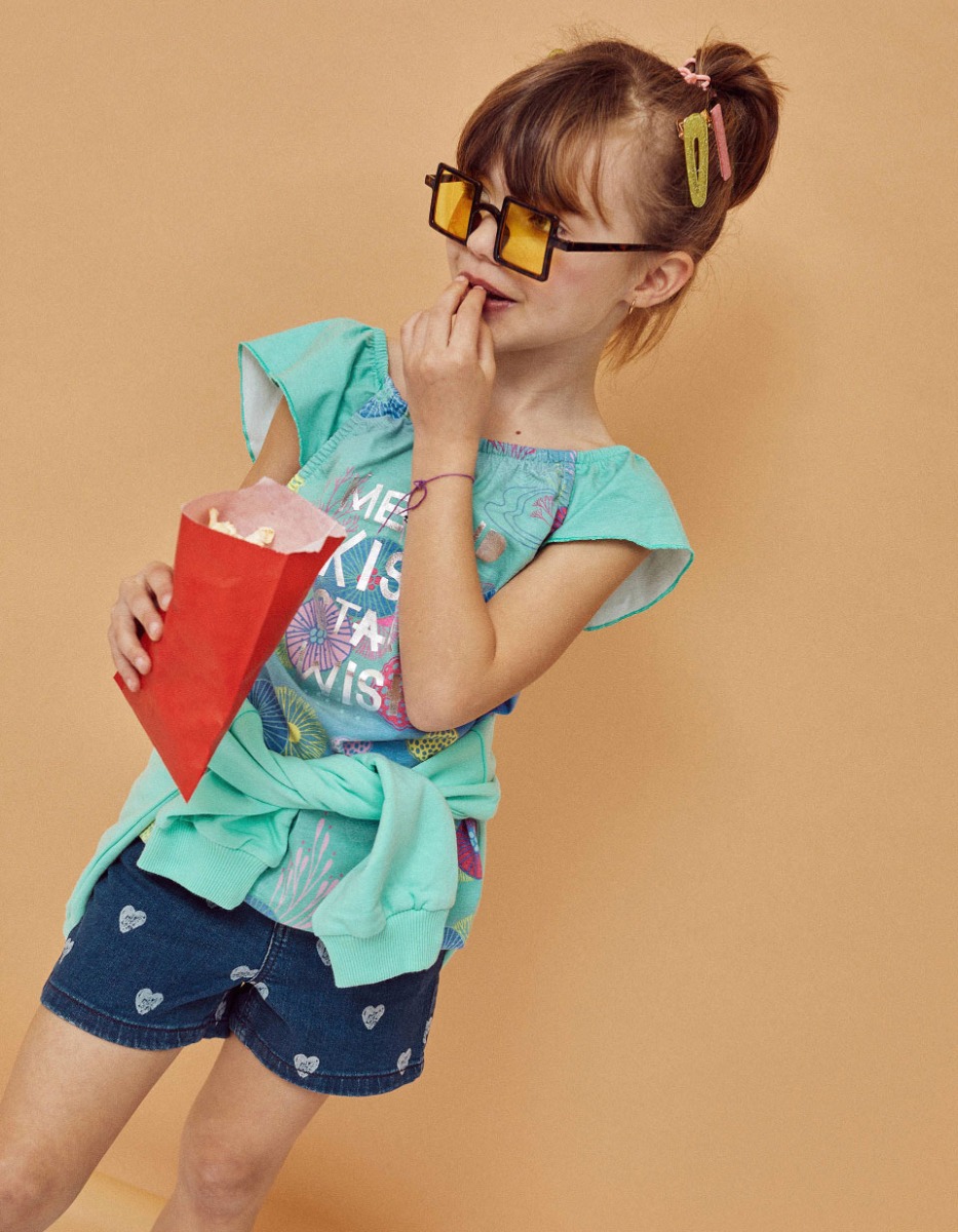 Tricou cu maneca scurta, Zippy, Mermaid, albastru