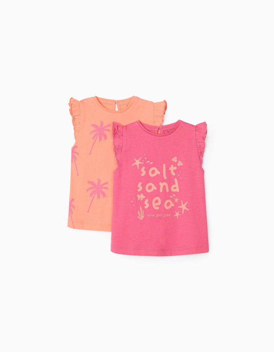 Set 2 tricouri din bumbac cu maneca scurta, Zippy