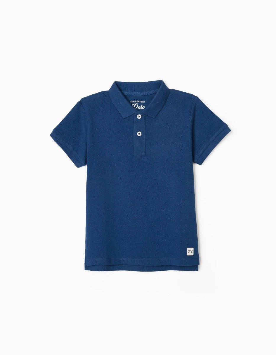 Tricou polo, cu maneca scurta, bleumarin, Zippy