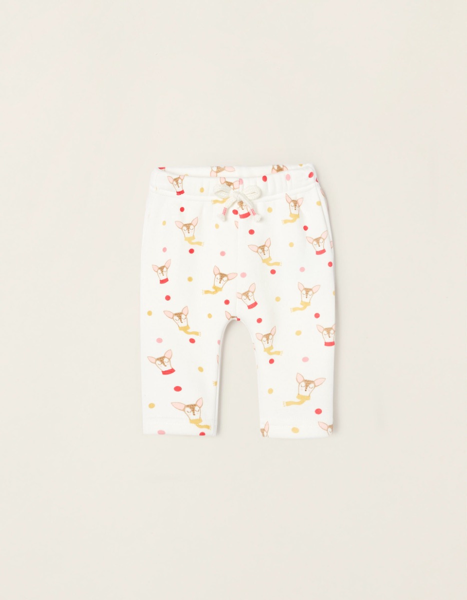 Colanti cu talie elastica, Zippy, Animals, Alb