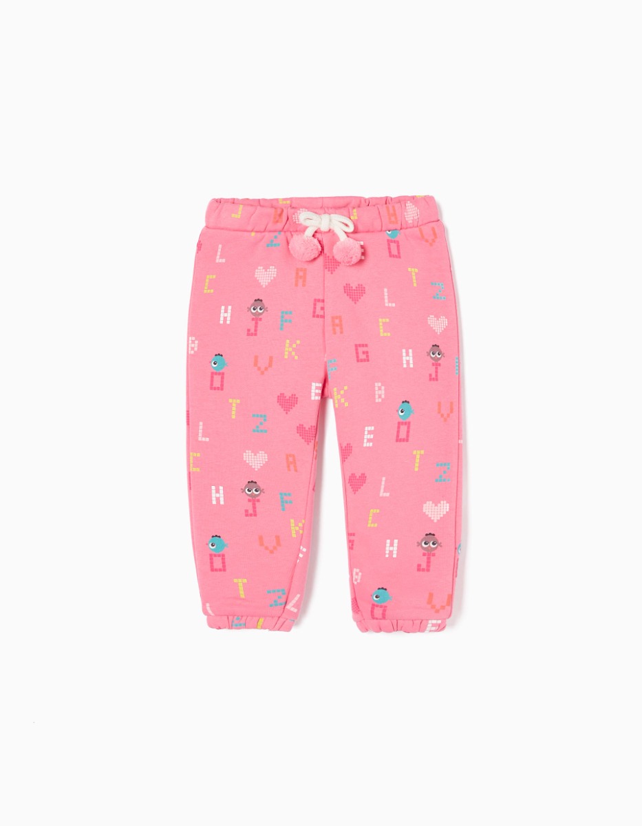 Pantaloni cu talie elastica, Zippy, Total Letters, Roz