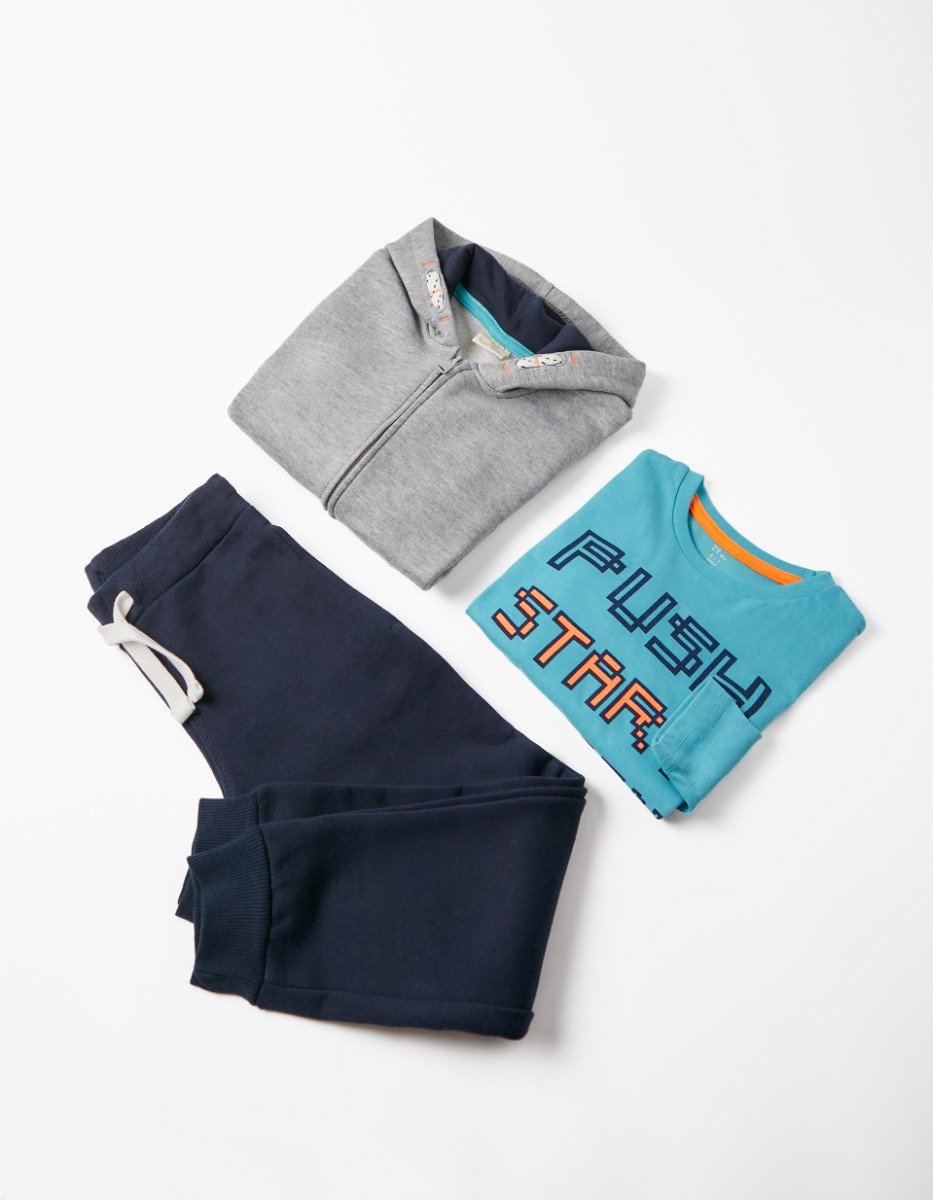 Set hanorac cu gluga si pantaloni lungi, Zipy, Stream