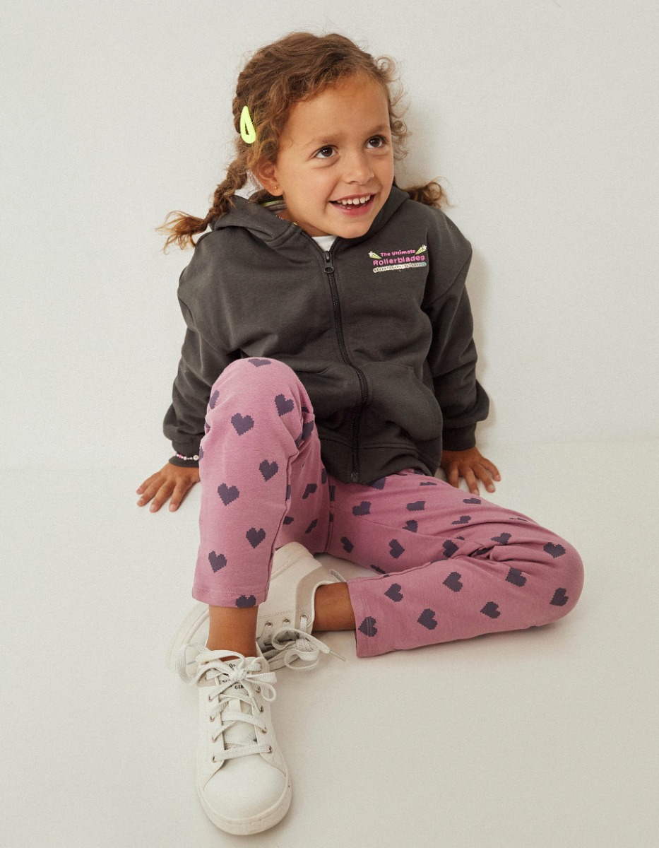 Pantaloni cu buzunare, Zippy, Inimioare, Mov