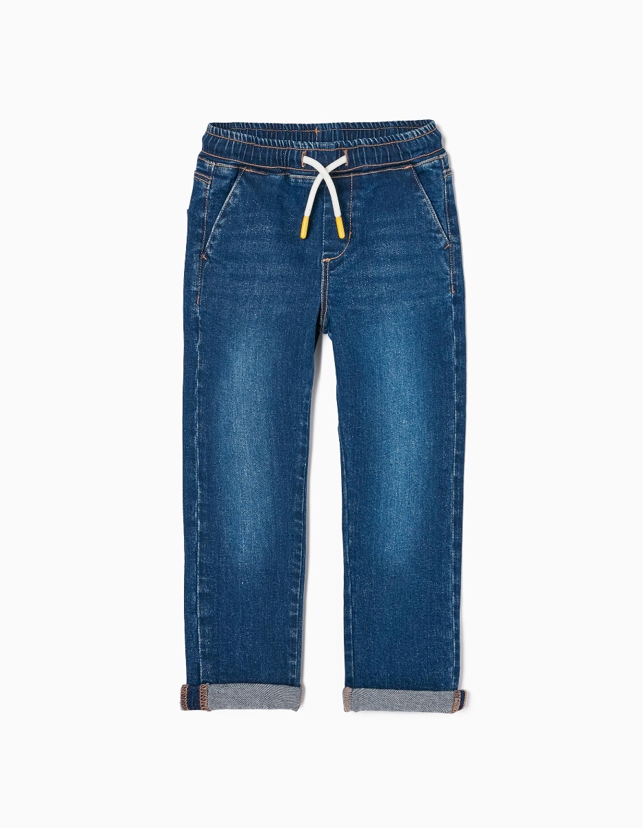 Pantaloni pentru baieti, Zippy, Slim fit cu talie elastica, Bluemarin