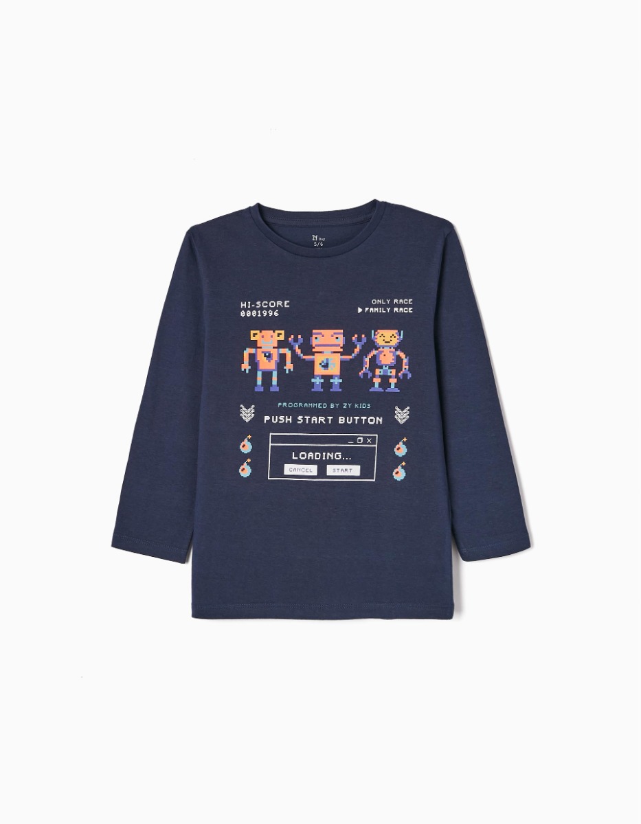 Tricou cu maneca lunga, Zippy, Family Race, Bleumarin