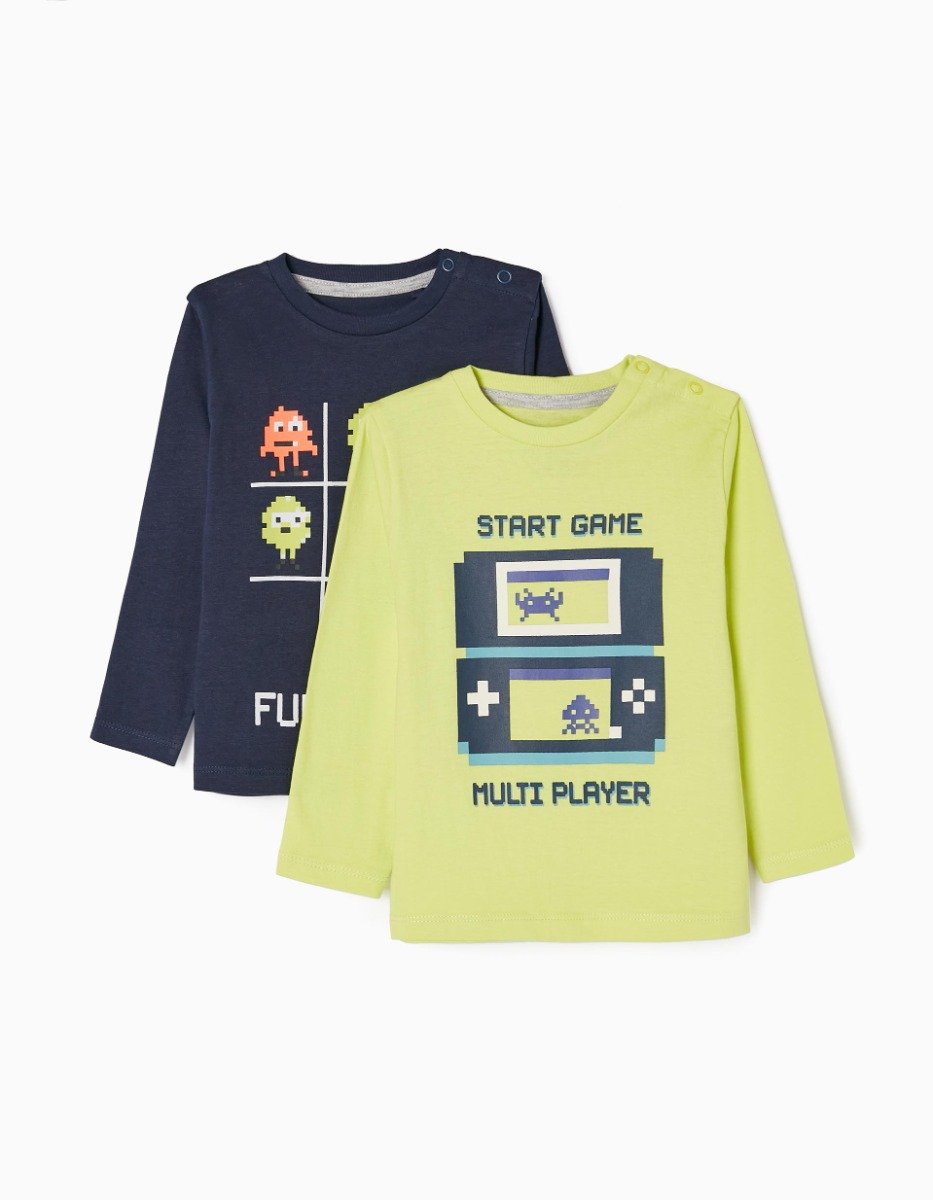 Set 2 tricouri cu maneca lunga, Zippy, Ready Player