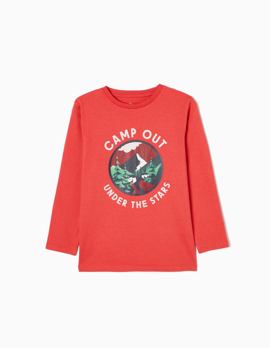 Tricou cu maneca lunga, Camp Out, Rosu