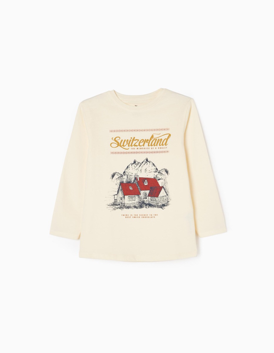 Tricou cu maneca lunga, Zippy, Switzerland, Alb