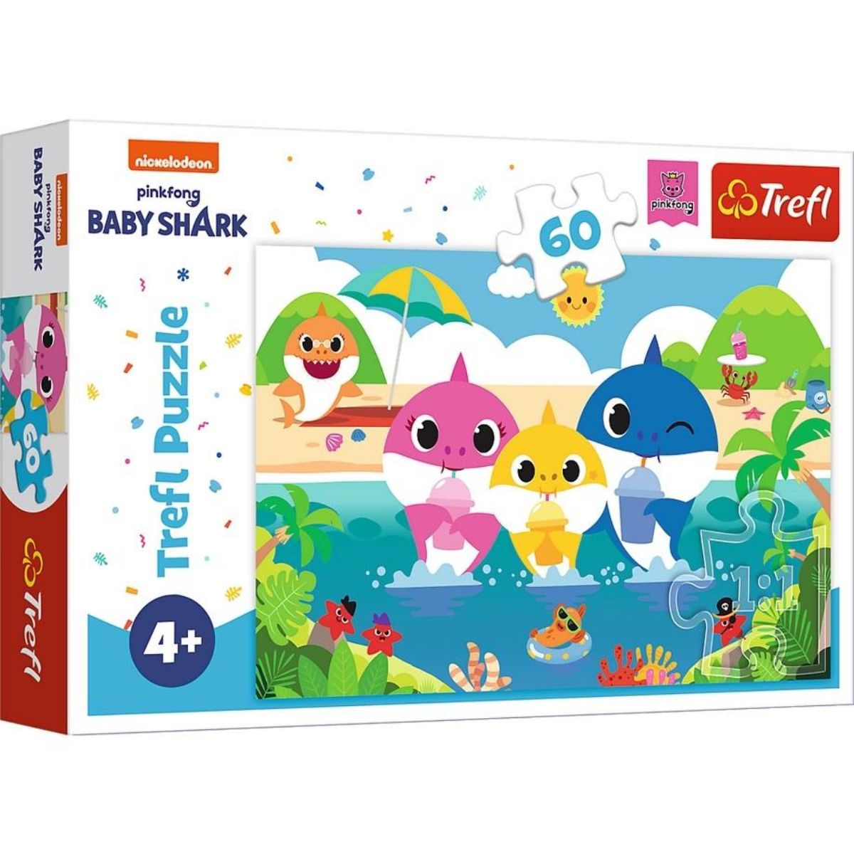 Puzzle Trefl 60 piese, Cu familia in vacanta, Baby Shark