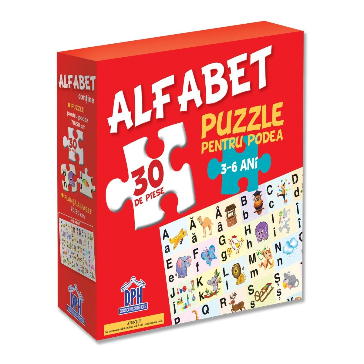 Puzzle pentru podea Editura DPH, Alfabet, 30 piese