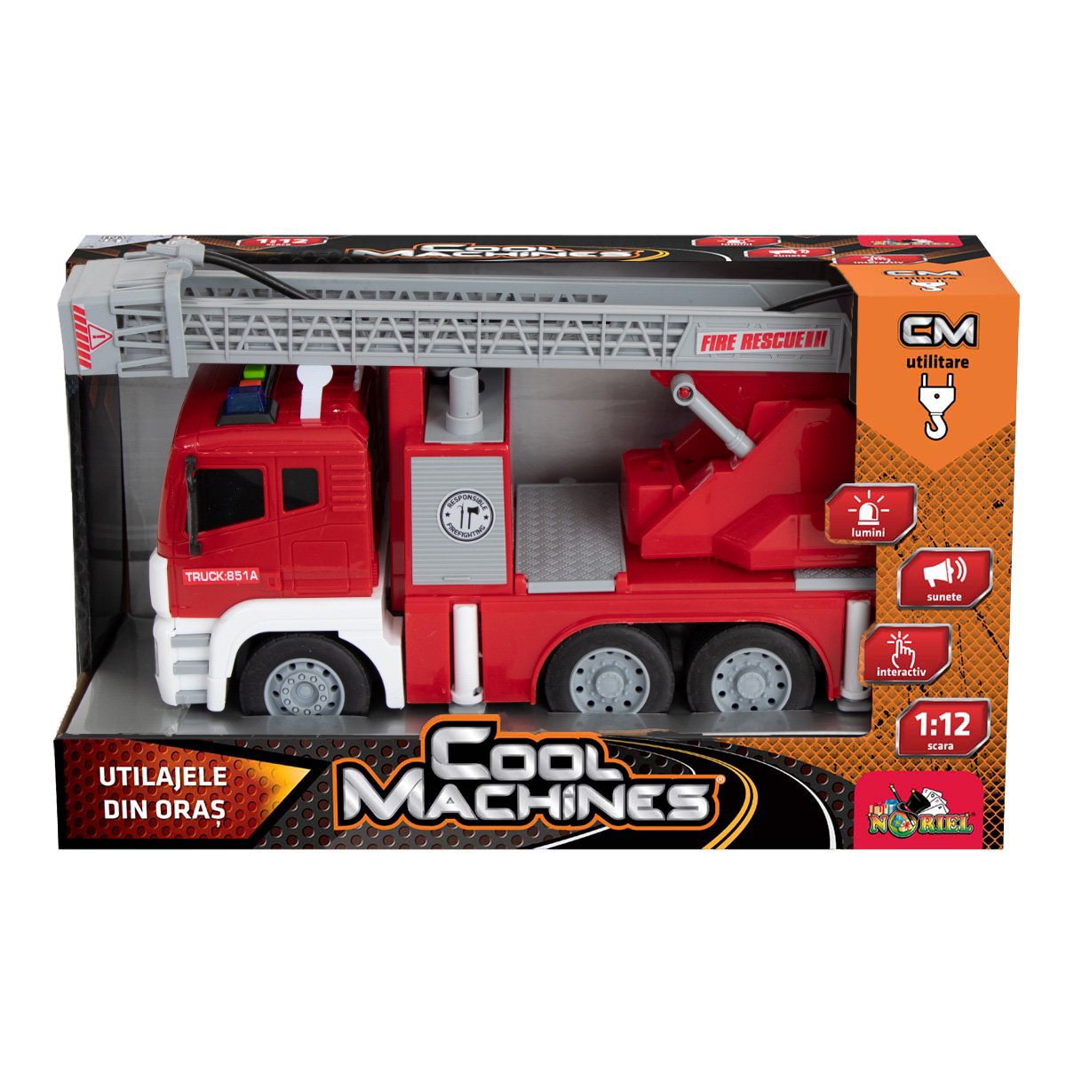 Masina de pompieri Cool Machines, cu tun de apa, lumini si sunete