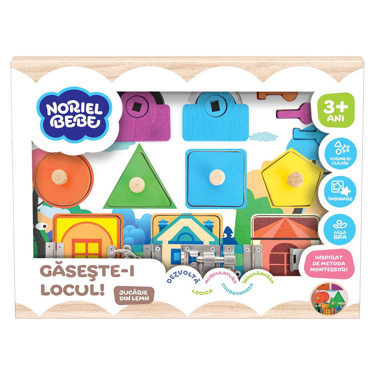 Jucarie din lemn, Noriel Bebe Wood, Gaseste-i locul!