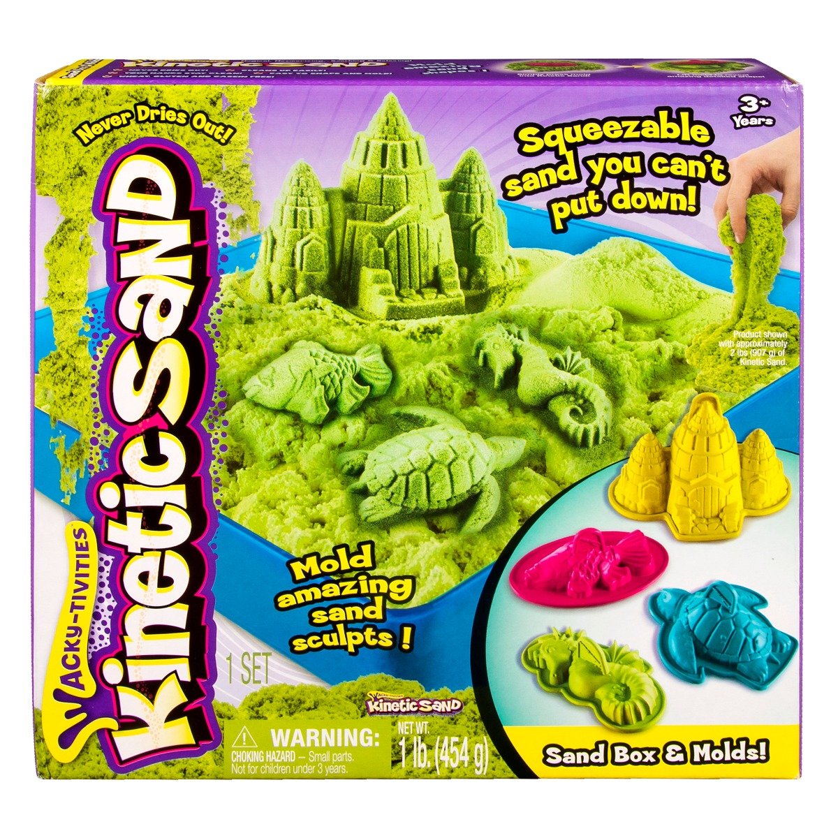 Set nisip Kinetic Sand Verde 454g